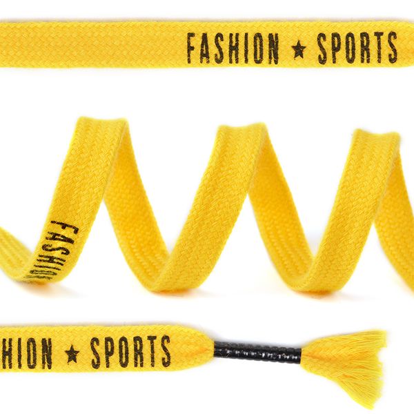 Шнурки плоские 10 мм, длина 130 см желтый, 10 шт