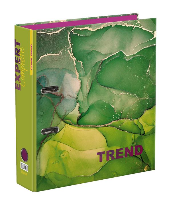 Регистратор ламинированный Marbling 75 мм, 10 шт, Trend A4 арочный механизм, зеленый EC751702, Expert Complete