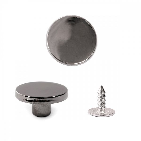 Пуговицы джинсовые ⌀18 мм, фиксированная ножка, металл, TBY-1357 черный никель уп.20 шт