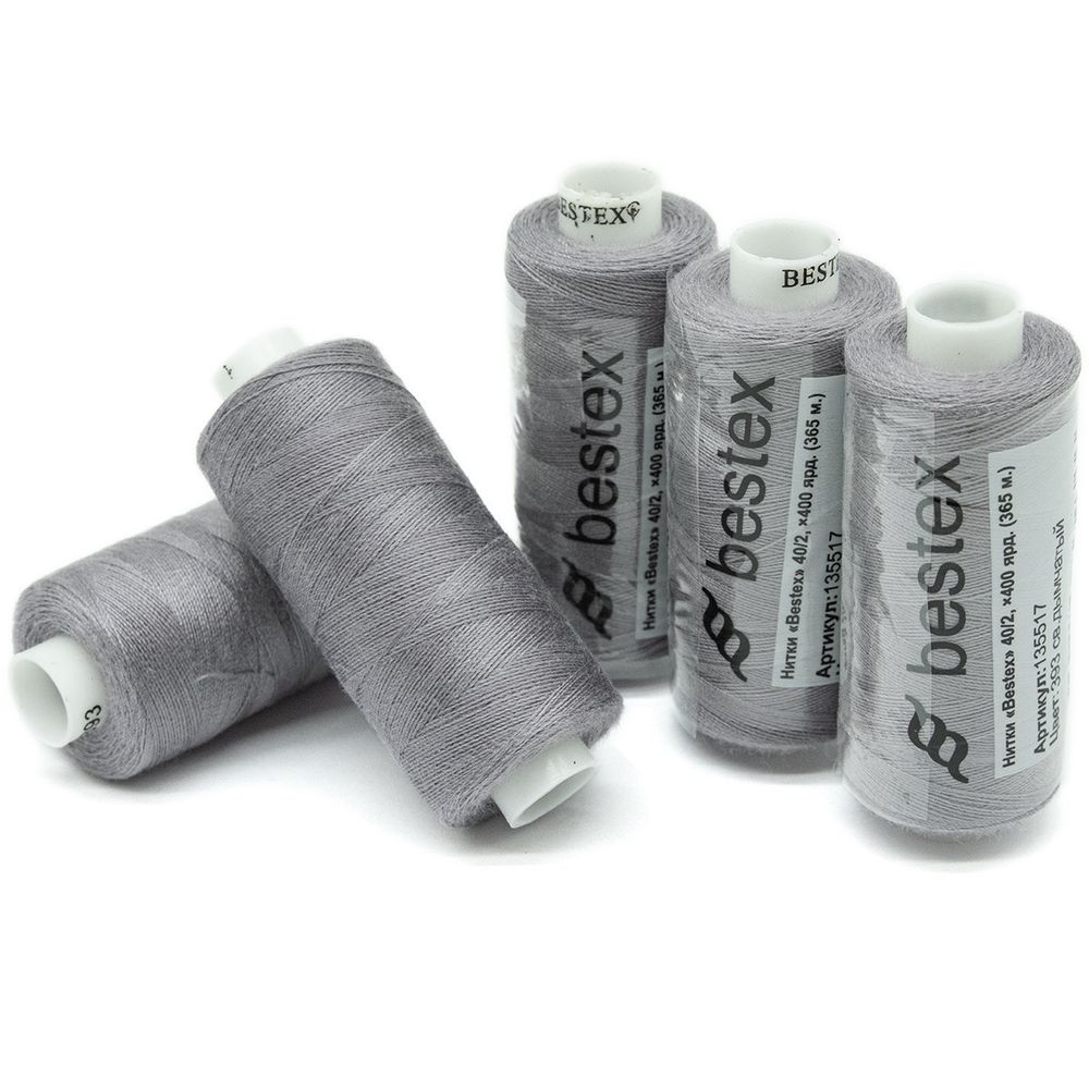Нитки швейные бытовые Bestex 40/2, 365 м (400 ярд) / 10 кат., 393 пепельно-фиолетовый