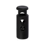 Фиксатор (зажим) для шнура пластик 2 отв., ⌀3.0 мм, 24 шт, №01 черный, Micron ST 1197