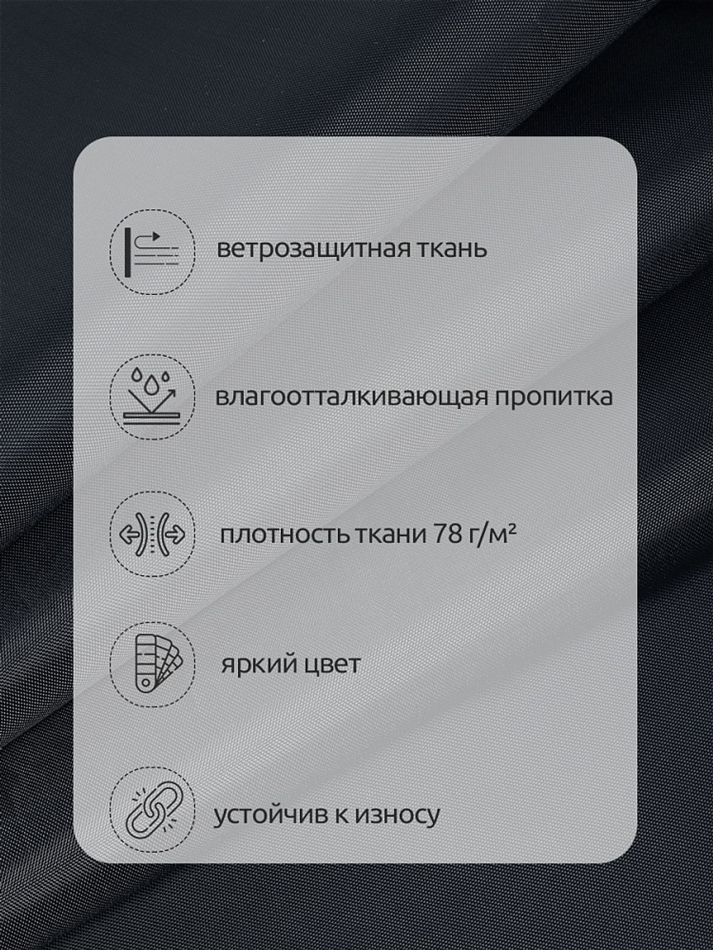 Оксфорд 200D PU1000 78 г/м², 150 см / 5 метров, ОКС.TBY200D.S156.5, S156 серый