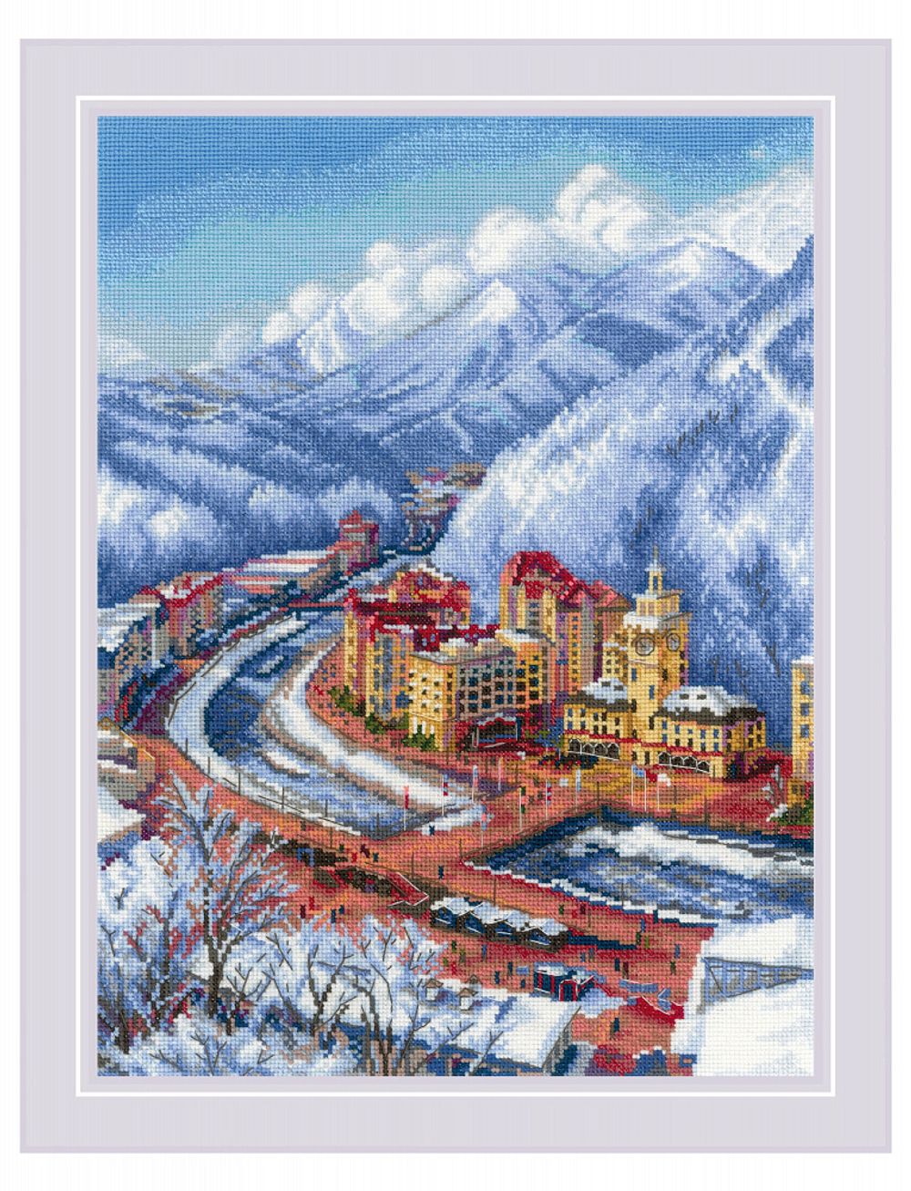 Набор для вышивания нитками Риолис, Роза Хутор 30х40 см