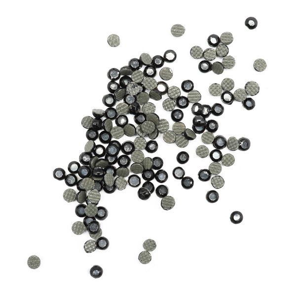 Стразы термоклеевые, 2 мм, ss6, 150 шт/упак (127 черный с серебряной сердцевиной)
