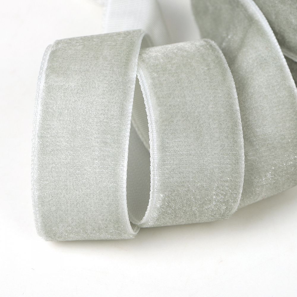 Лента бархатная (тесьма) 20.0 мм / 22.86±1 метров, арт.20VR88 нейлон цв.серый