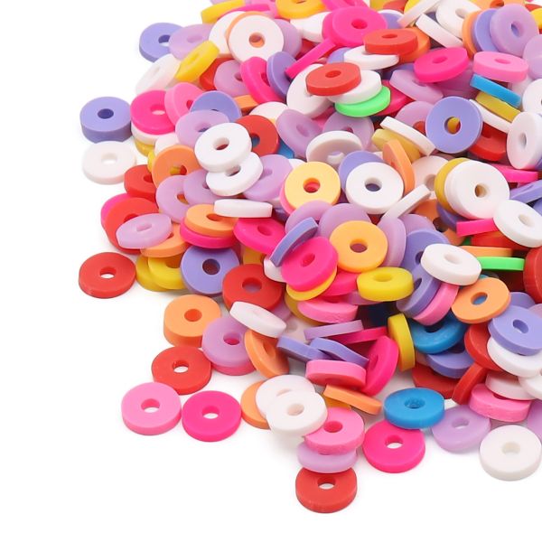 Бусины полимерная глина ⌀6 мм, плоские, 20г, Astra&Craft (B2 малиновый микс)