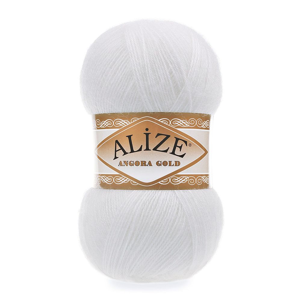 Пряжа Alize (Ализе) Angora Gold / уп.5 мот. по 100 г, 550м, 055 белый A