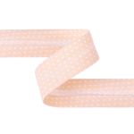 Косая бейка хлопковая 20 мм / 5 шт по 5.4 метра, №101P бежевый/белый горох, Gamma GBF-20