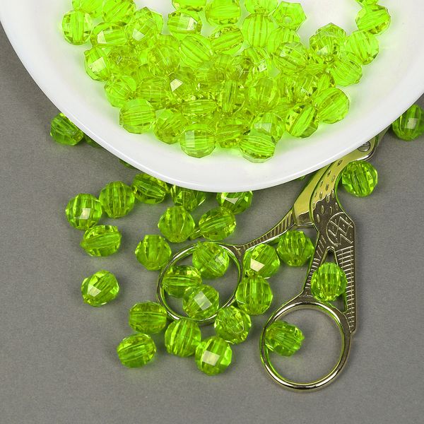 Бусины акрил ⌀10 мм, MG.3244-36 цв.36 неон салат, 500 г, Magic4Hobby