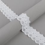 Кружево шитьё 50 мм / 9±0.2 метров, Турция, белый, Gamma GYEM-50-168