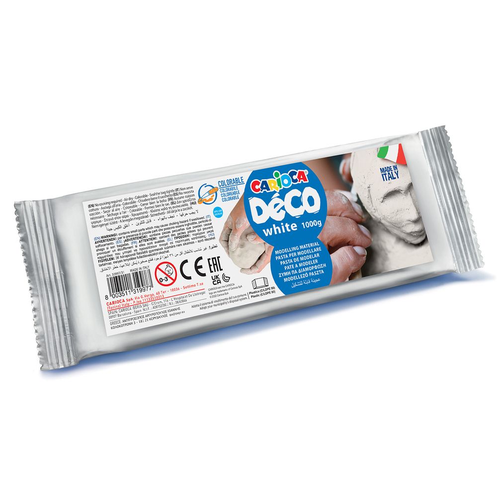 Масса для лепки отвердевающая Deco 1000 г, белая 30997/31, Carioca 30997/31