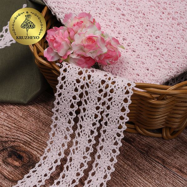 Кружево вязаное (тесьма) 20 мм / 10 метров, 6307-1 цв.20 бледно-розовый, 10 м, Kruzhevo