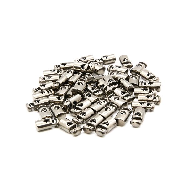 Фиксатор (зажим) для шнура пластик 1 отв., ⌀5.5 мм, 21х11 мм, цилиндр, под металл (черный никель), 200 шт