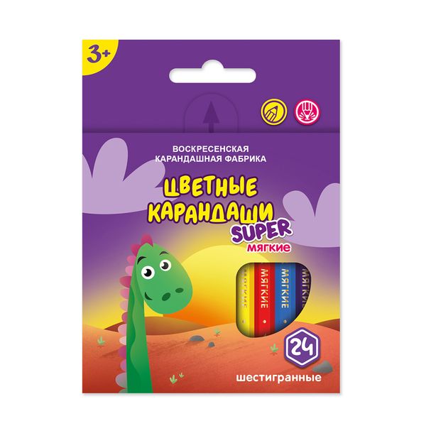Набор цветных карандашей, короткие Динозаврик SCP-1024 заточенный 8х24 цв, Набор цветных карандашей, короткие Динозаврик SCP-1024 заточенный 8х24 цв, ВКФ SCP-1024