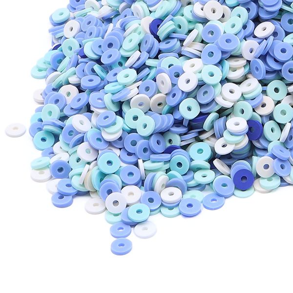 Бусины полимерная глина ⌀6 мм, плоские, 500 г, Astra&Craft (B5 сине-голубой микс)