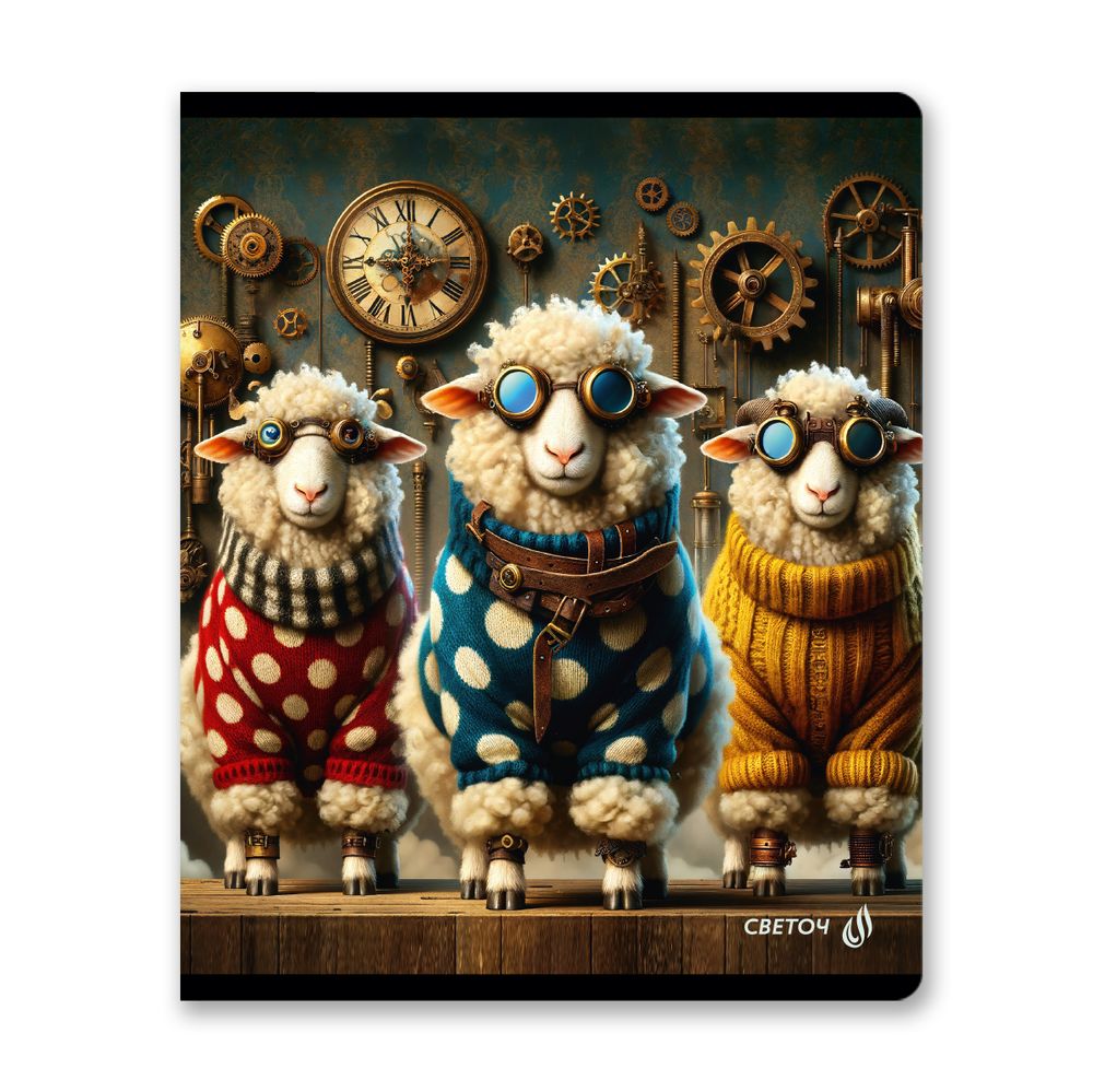 Тетрадь ученическая общая, A5+ 96 л. на скобе 65 г/м², белизна 100 %, 5 шт, клетка, 01118 Микс-В своей стихии, Светоч Т91