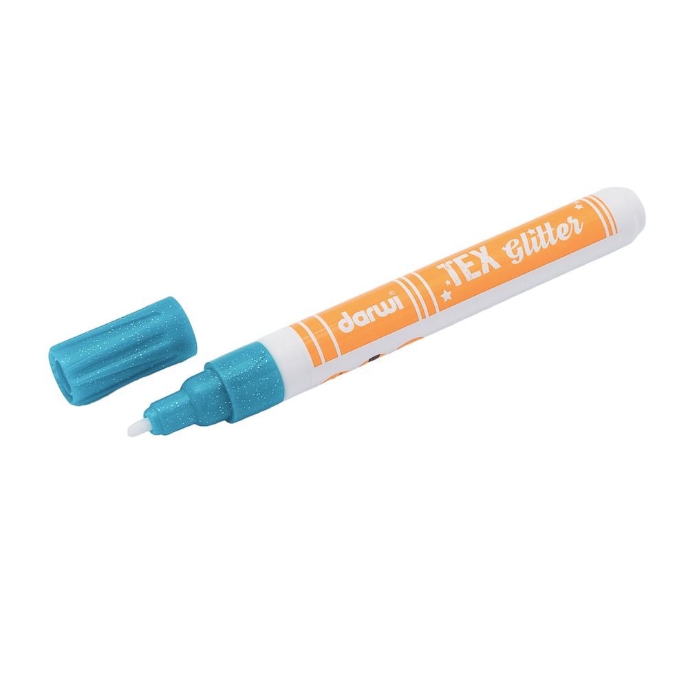 Маркер для ткани Darwi TEX Glitter, 2мм (с блестками) (676 бирюзовый), DA0140013