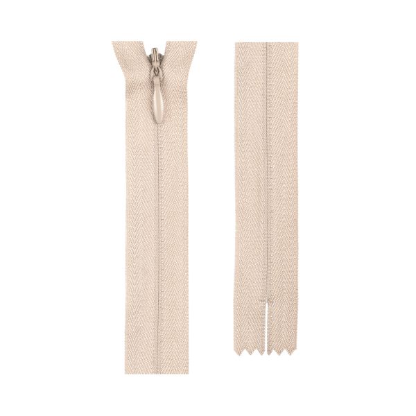 Молния потайная (скрытая) Т3 (3 мм) 1 зам., н/раз., 18 см, сатин (плотная) 297 слон.кость, G013P Gamma, 10 шт