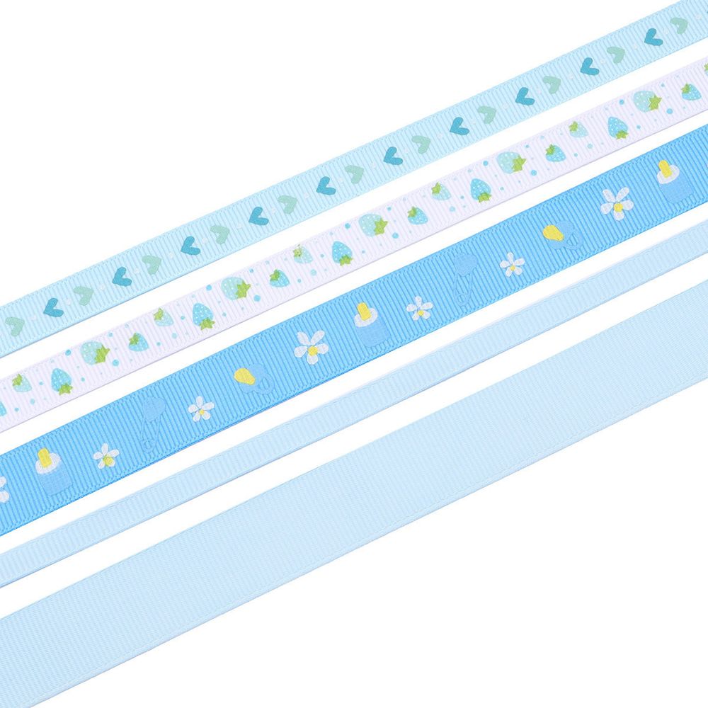 Набор репсовых лент, 5 шт, 45 м (2 шт по 18 м и 3 шт по 3 м), цвет светло-голубой