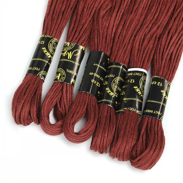 Мулине ПНК им.Кирова цв.9008 кирпичный, 24 мотка по 8 метров