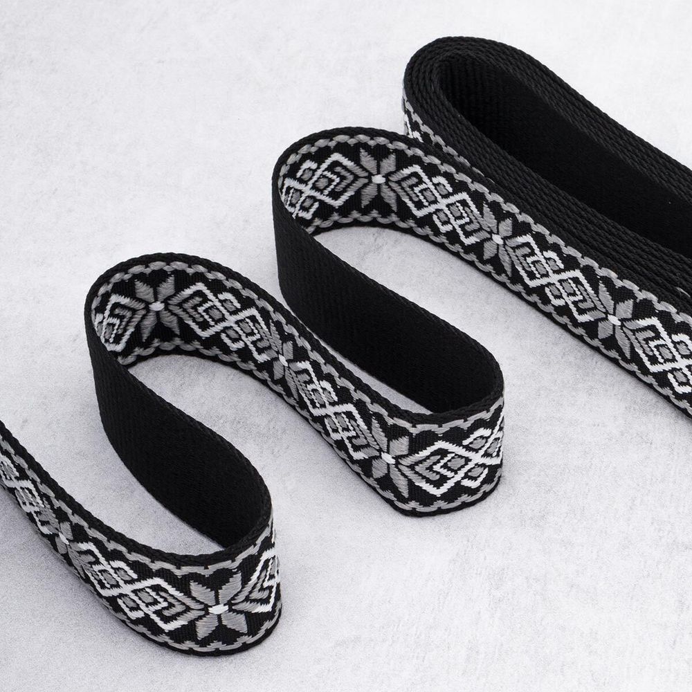 Стропа (ременная лента) 38 мм / 3 метра, [36.33 г/пог.м], с принтом 1-сторонняя, T0750 серый/черный, 3Al359