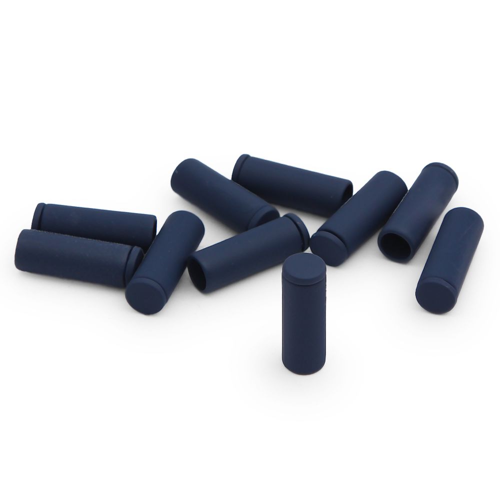 Наконечник для шнура металл 7х20 мм, т.синяя резина цв.919, 10 шт