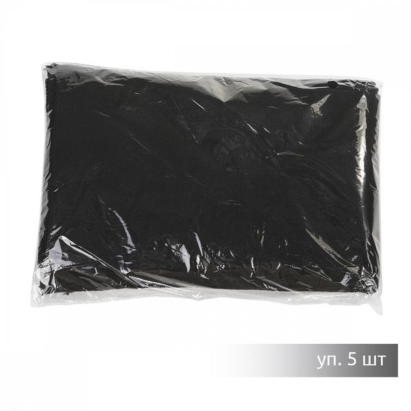 Подвяз (довяз) трикотажный 14.0х100 см, черный, двухслойный, 100% п/э, 5 штук