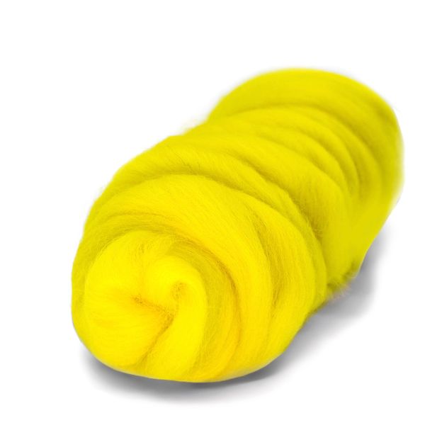 Шерсть для валяния Камтекс Лента для валяния п/тонкая 1х50 г, (25-28 мкр), 2.1 м, 029 яркий лимон