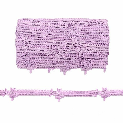 Кружево гипюр (плетёное) (матовое) 30 мм, 13.72м, цв.148 сиреневый