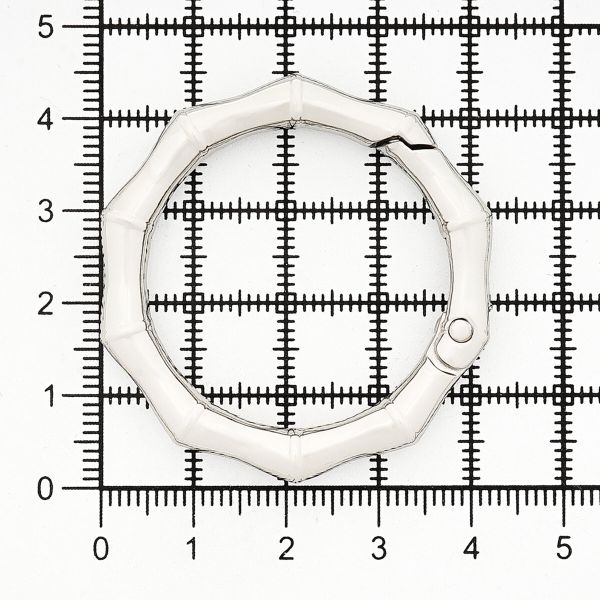 Карабин металл кольцо ⌀32 мм, декоративный, серебро (никель), MB_2231, 6 шт