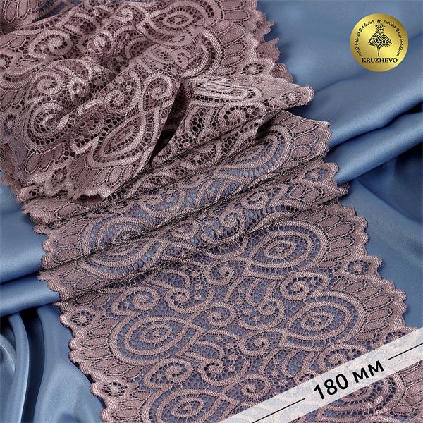 Кружево бельевое эластичное 180 мм / 3 метра, TBY.L1351, цв.620 морской туман