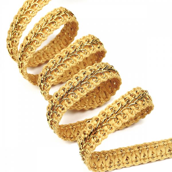 Тесьма Шанель плетеная 8 мм, 0384-0017 цв.золото уп.9м