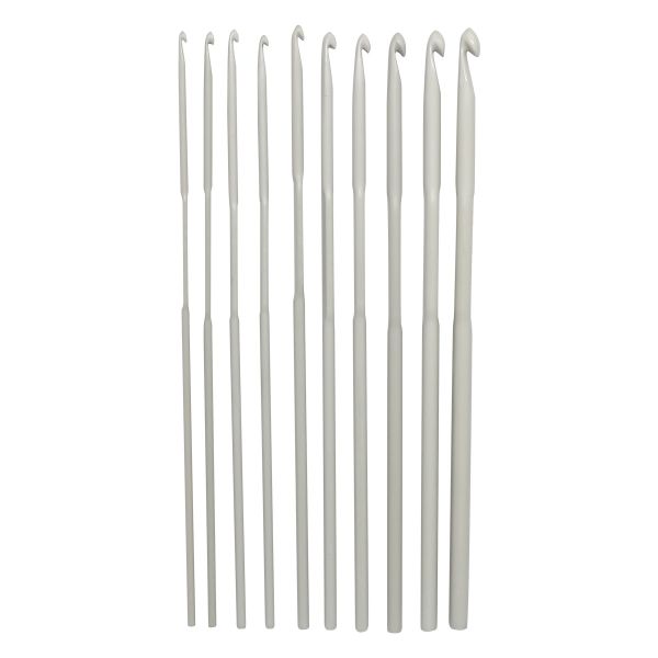 Набор крючков для вязания ⌀2,00-5,0 мм, 15 см, 10 шт, алюминий, Pony