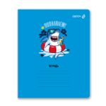 Тетрадь ученическая школьная, выборочный лак, A5 12 л. на скобе 65 г/м², белизна 100% 25 шт клетка, 01404 ААА! Акула!, Светоч Т87