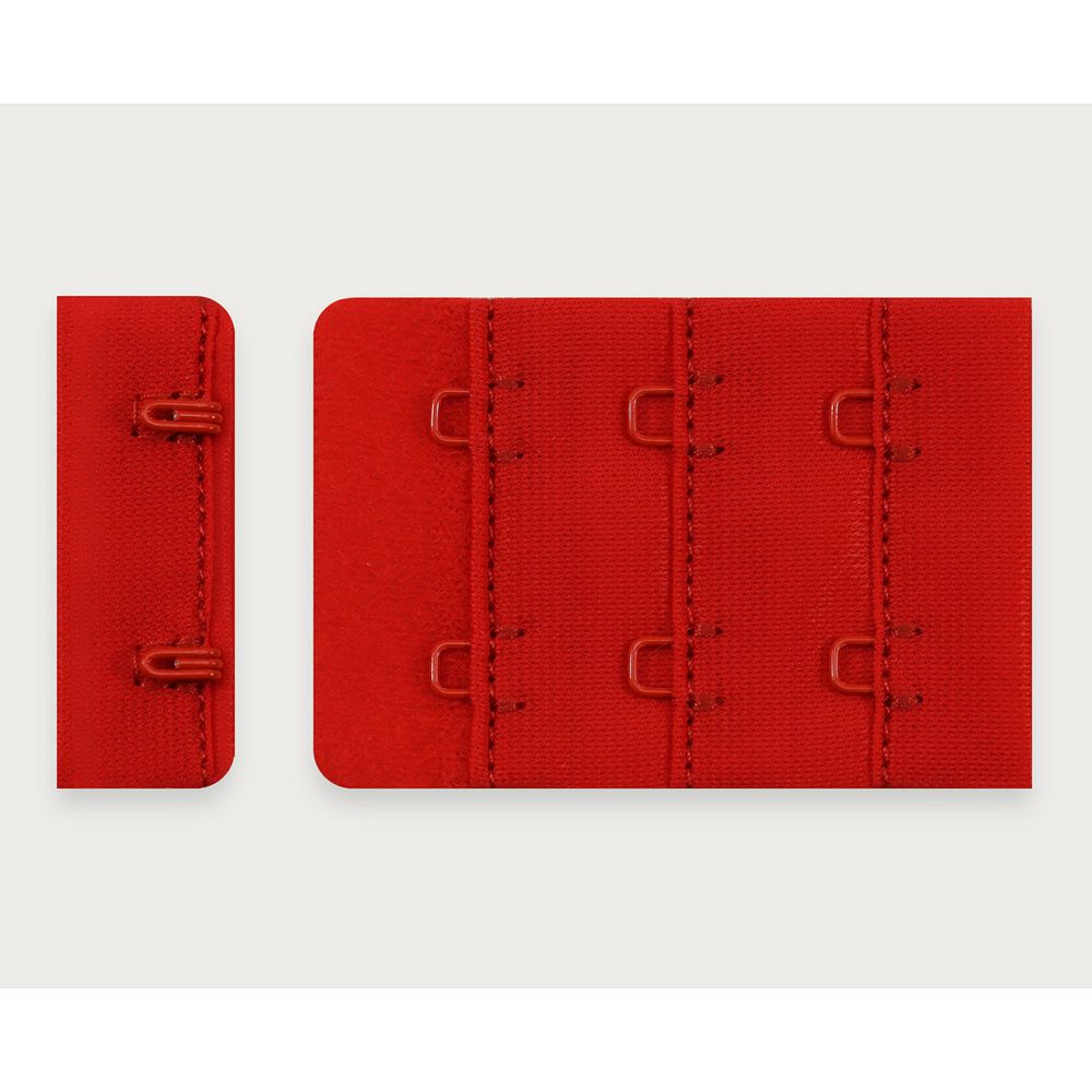 Застежки для бюстгальтера текстильные 2х3, 38 мм, 25 шт, 100 красный, Arta