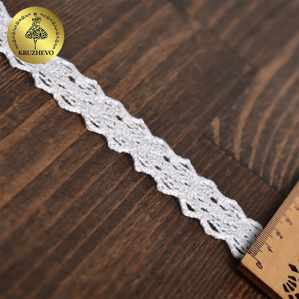 Кружево вязаное (тесьма) 20 мм / 10 метров, диз. 294, цв.02 белый уп. 10 м, Kruzhevo