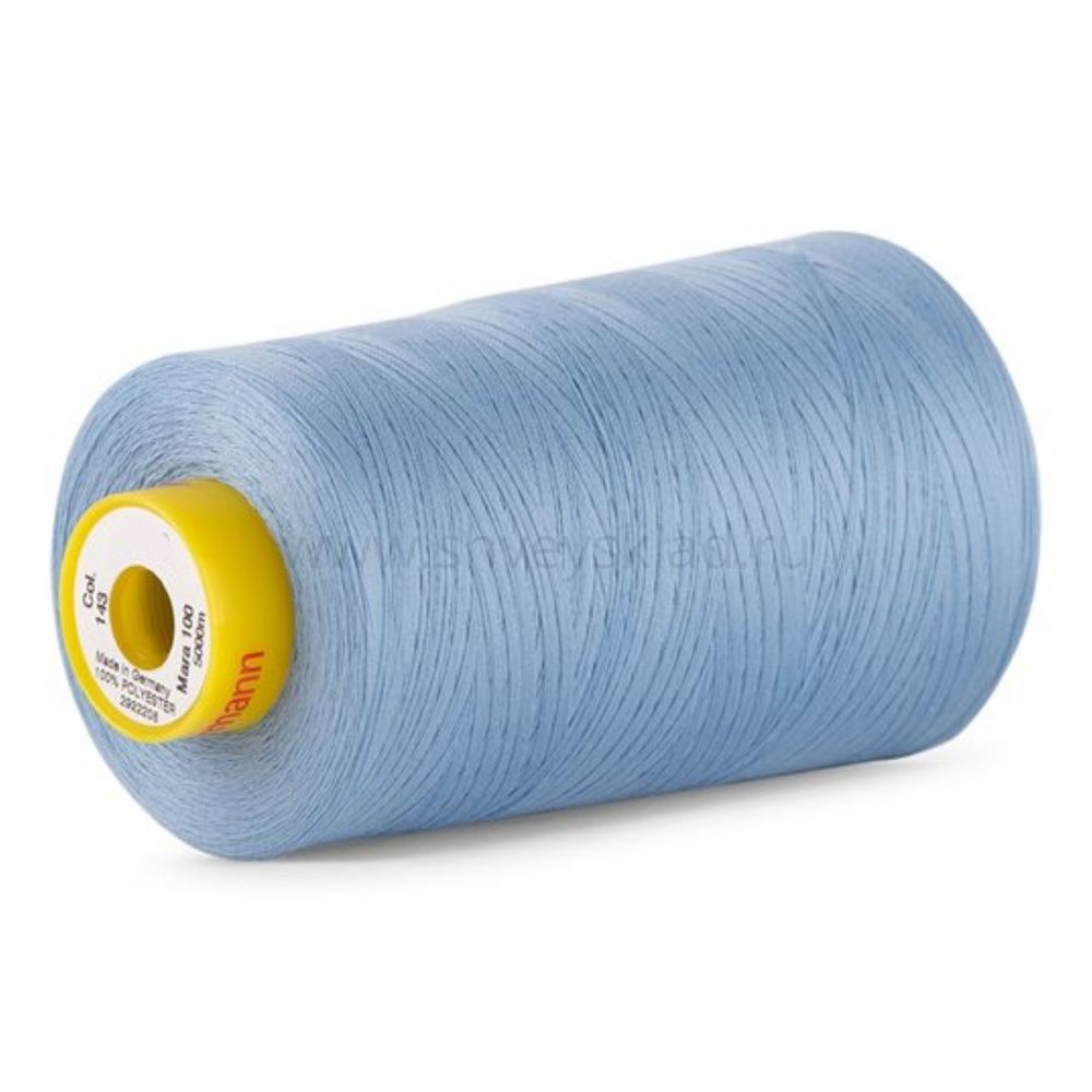 Нитка особо тонкая Gutermann Mara №150 (150/2), 5000 м, 713961, цв. 143 серо-голубой, 1 катушка
