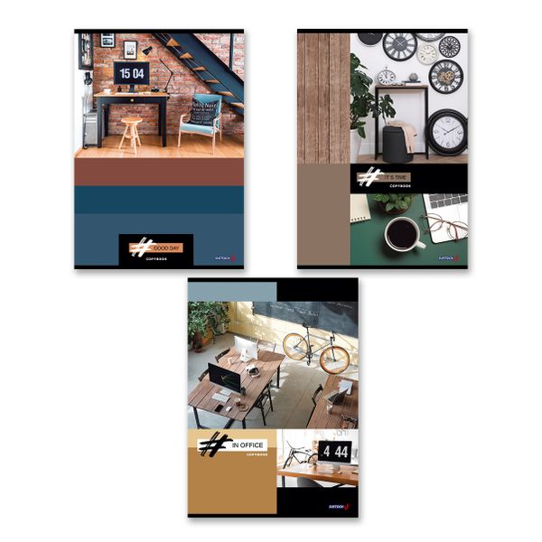 Тетрадь ученическая общая, твин лак, A4 80 л. на скобе 65 г/м², белизна 100%, 6 шт, клетка, 000460 Стильный офис, Светоч 80ТСК4_8_2_1