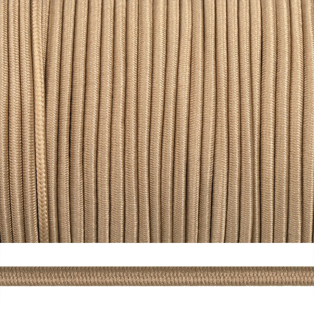 Резинка шляпная (шнур эластичный) ⌀3.0 мм / 100 метров, цв.F308 бежевый