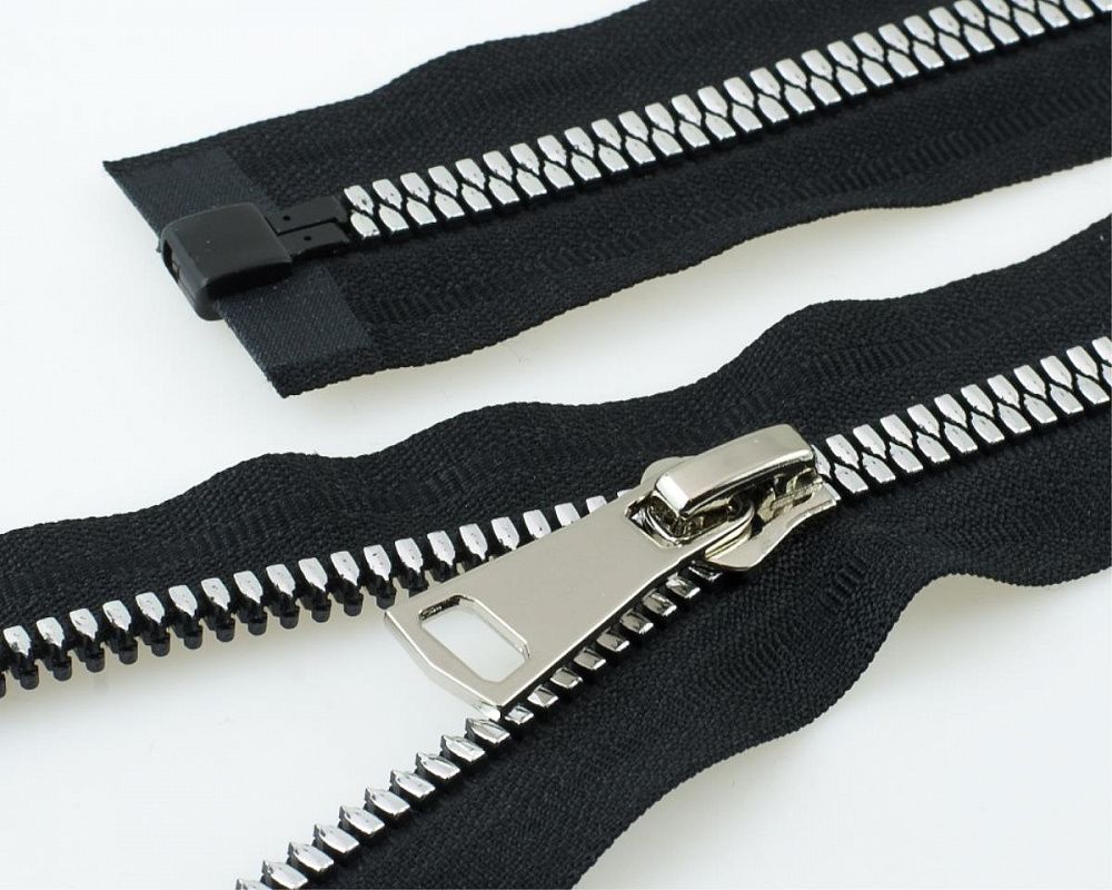 Молния трактор Т8 (8 мм) 1 зам., разъем., 75 см, никель, цв. D580 черный, MaxZipper Premium, 1 шт /TOS/