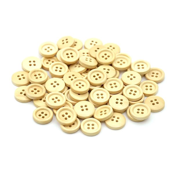 Пуговицы 4 прокола 24L (15мм), (Beige (бежевый)) W01, 72 шт