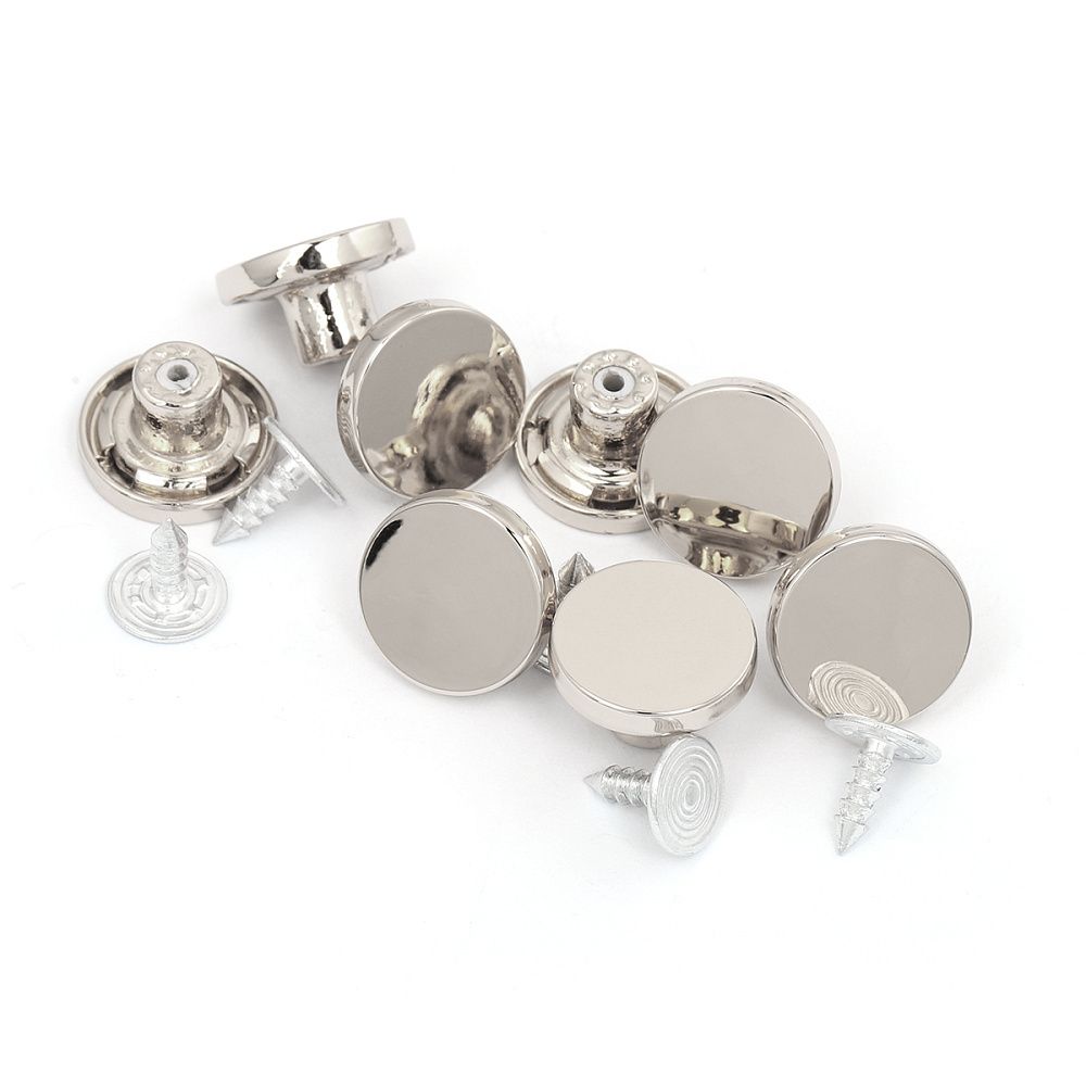 Пуговицы джинсовые ⌀15 мм, фиксированная ножка, металл, TBY-1356 никель уп.20 шт