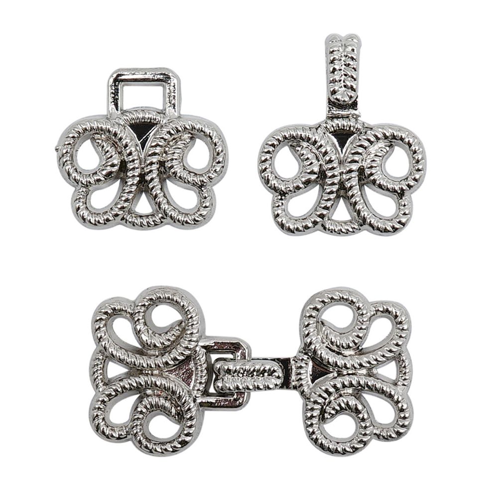 Крючки пришивные декоративные 25х14 мм, nickel, 10 шт