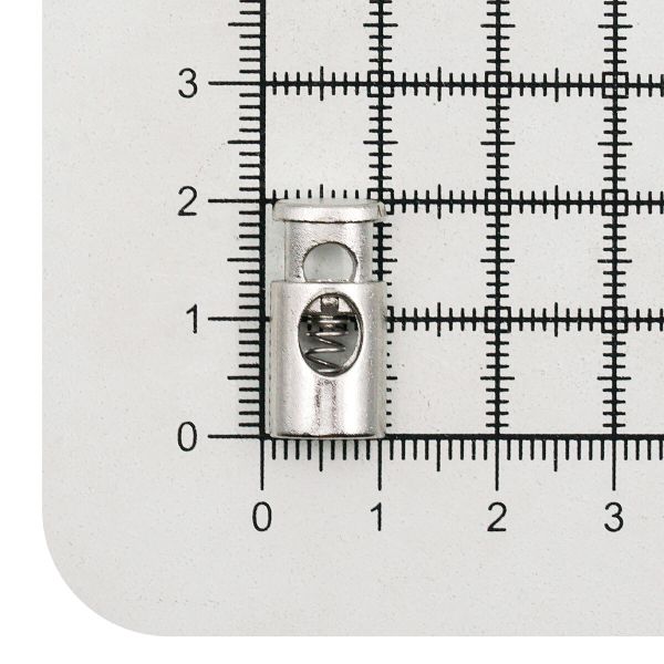 Фиксатор (зажим) для шнура металл 1 отв., 20х10 мм, (in ⌀4.5 мм), цв.серебро, 10 шт