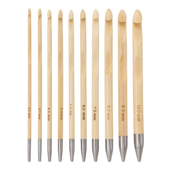 Набор съемных крючков для вязания 15см, 10шт (3,5мм-10мм), дерево