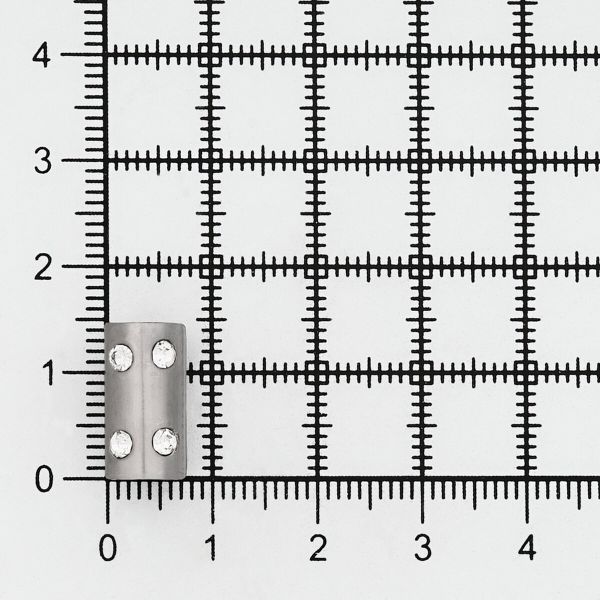 Наконечник для шнура металл цилиндр со стразами ⌀2,5/4,5 мм, 14,5х8 мм (чер.никель), 20 шт