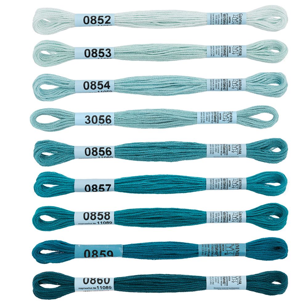 Набор мулине Gamma, 10, 9х8 м, Морская волна