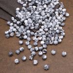 Бусины акрил 18.5х16.5х14 мм, 500 г, дымка, Кошачьи лапки, AD042 бело-черный, (7748712)7502 , Astra&Craft