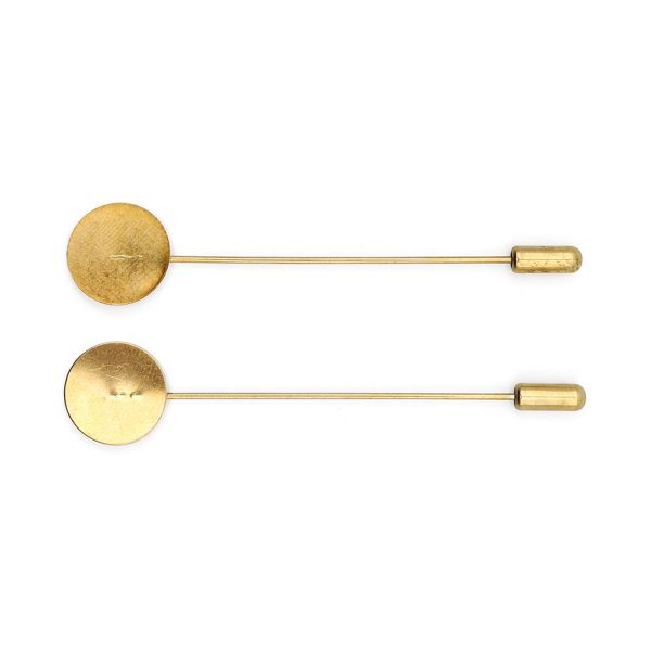 Булавка шляпная (основа), золото 001, 2 шт, 25841