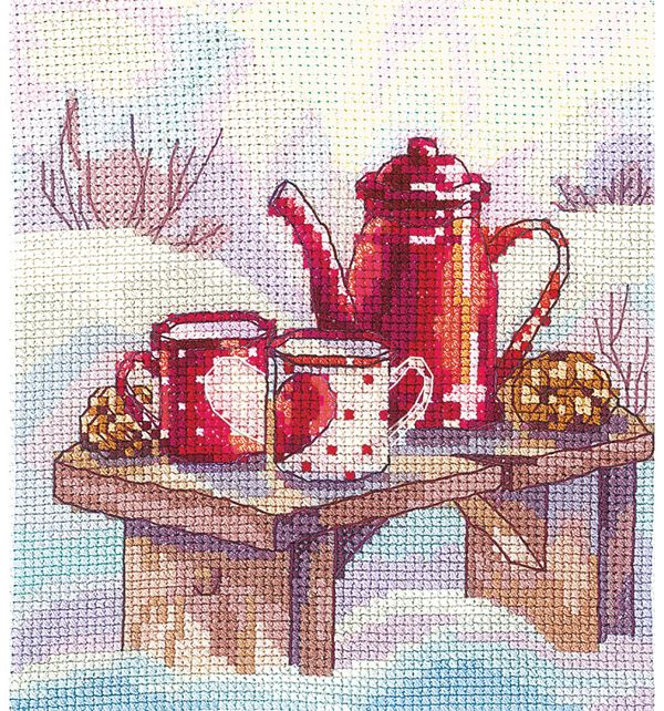 Набор для вышивания нитками Сделай своими руками, Любимый чай (хлопок), 11.5х13 см